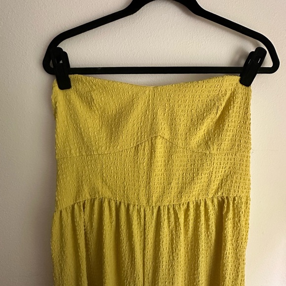 NWOT ASOS Chartreuse Textured Bandeau Jumpsuit - Picture 7 of 8